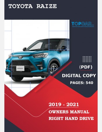 toyota raize 2019 2020 2021 owners manual in english